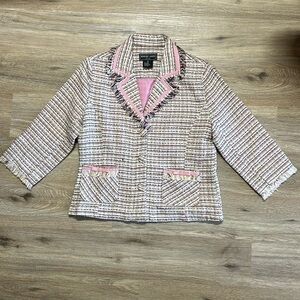 ROBERT LOUIS Pink Fringed Blazer